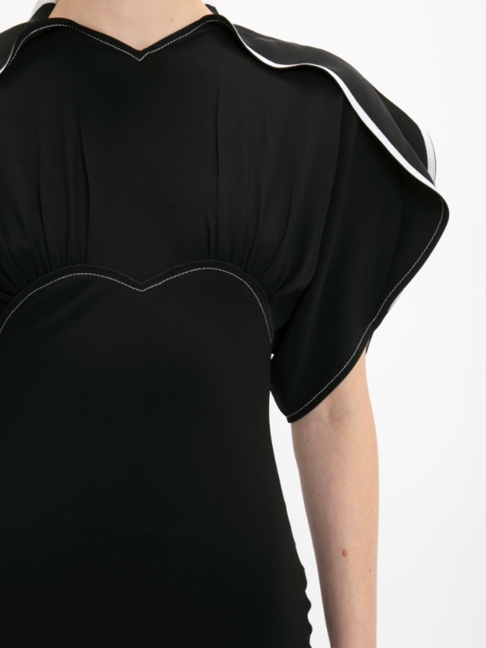 VICTORIA BECKHAM Drape Sleeve Crepe Midi/ Maxi Dress Black SZ US 8/ UK 12 - Picture 3 of 16